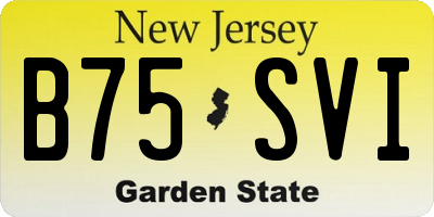 NJ license plate B75SVI
