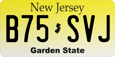 NJ license plate B75SVJ
