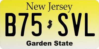 NJ license plate B75SVL