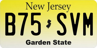 NJ license plate B75SVM