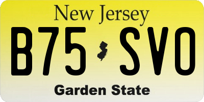 NJ license plate B75SVO
