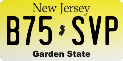 NJ license plate B75SVP