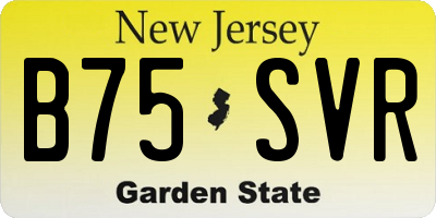 NJ license plate B75SVR