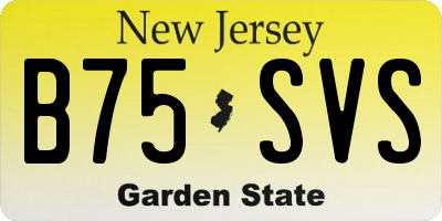 NJ license plate B75SVS