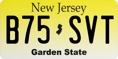 NJ license plate B75SVT
