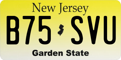 NJ license plate B75SVU