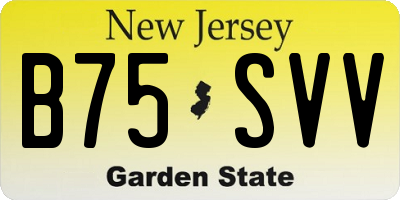 NJ license plate B75SVV