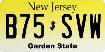 NJ license plate B75SVW