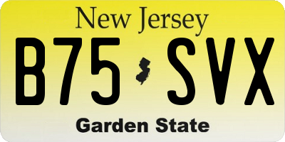 NJ license plate B75SVX