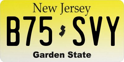 NJ license plate B75SVY