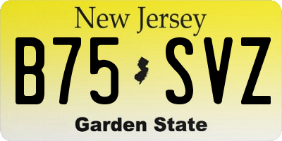 NJ license plate B75SVZ