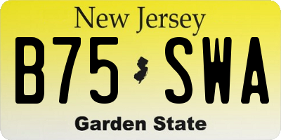 NJ license plate B75SWA