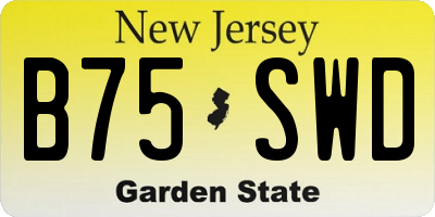 NJ license plate B75SWD