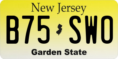 NJ license plate B75SWO