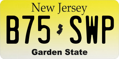 NJ license plate B75SWP