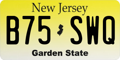 NJ license plate B75SWQ