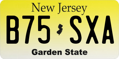 NJ license plate B75SXA