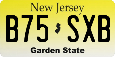NJ license plate B75SXB