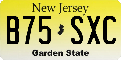 NJ license plate B75SXC