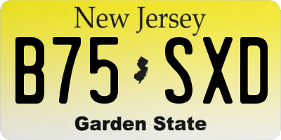 NJ license plate B75SXD