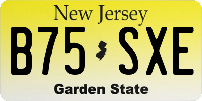NJ license plate B75SXE