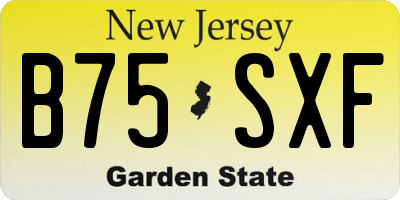 NJ license plate B75SXF