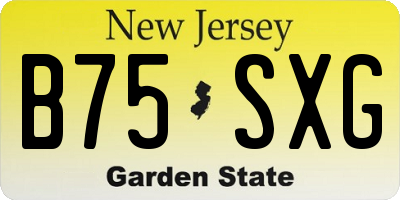 NJ license plate B75SXG