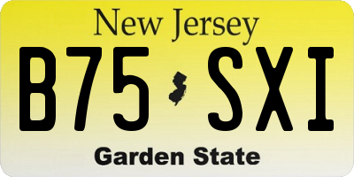 NJ license plate B75SXI