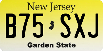 NJ license plate B75SXJ