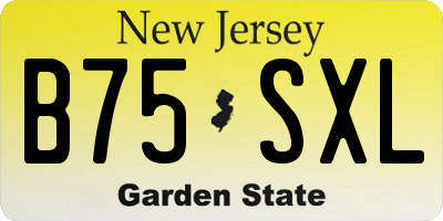 NJ license plate B75SXL