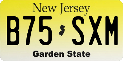 NJ license plate B75SXM