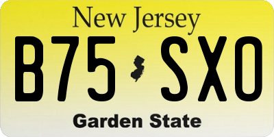 NJ license plate B75SXO