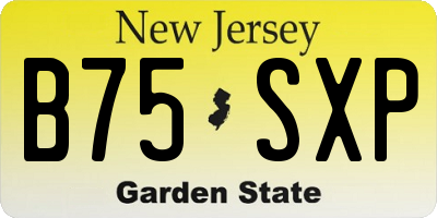 NJ license plate B75SXP