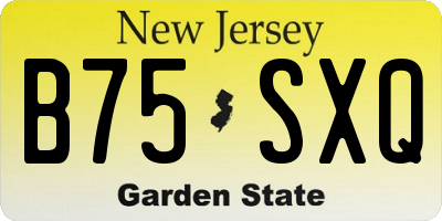 NJ license plate B75SXQ