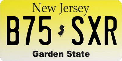NJ license plate B75SXR