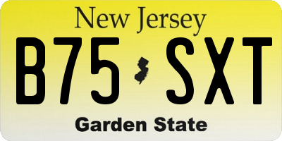 NJ license plate B75SXT