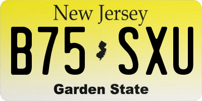 NJ license plate B75SXU
