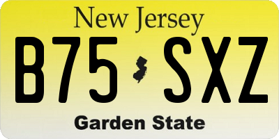 NJ license plate B75SXZ