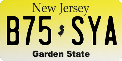 NJ license plate B75SYA