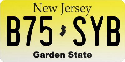 NJ license plate B75SYB