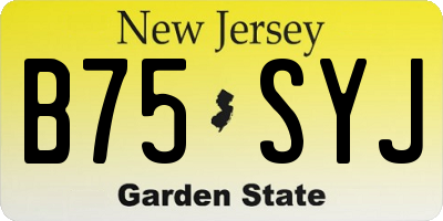 NJ license plate B75SYJ
