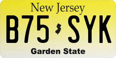 NJ license plate B75SYK