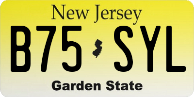 NJ license plate B75SYL