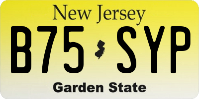 NJ license plate B75SYP