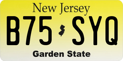 NJ license plate B75SYQ