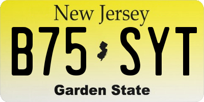 NJ license plate B75SYT