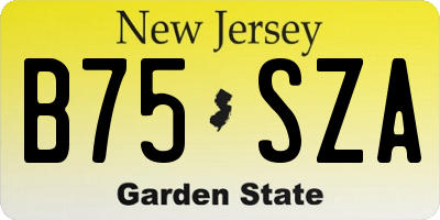 NJ license plate B75SZA
