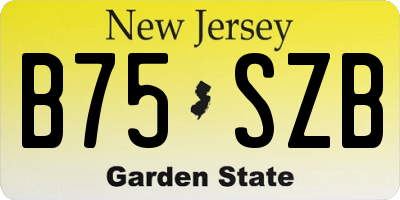 NJ license plate B75SZB
