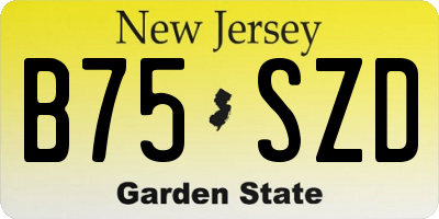 NJ license plate B75SZD