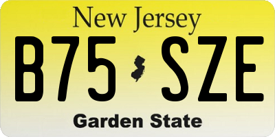 NJ license plate B75SZE